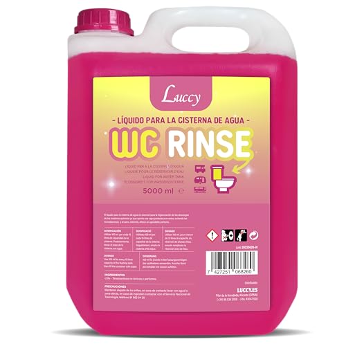 LUCCY WC Rinse Aditivo para Cisterna del Inodoro - Limpieza y Desinfección de la Taza del WC (5 Litros)