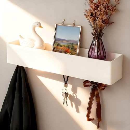 HSUYUN Wandgarderobe mit Ablage, Versteckte Wandmontage...