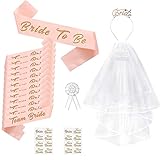 Yuille JGA Deko Accessoires Rose Gold,JGA Schärpe,JGA Set Braut,JGA Frauen Deko Set,Junggesellenabschied Frauen,Junggesellinnenabschied Deko Accessoires