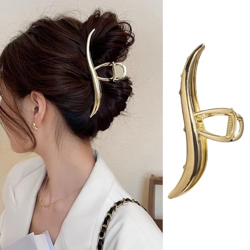 1Pcs Gold Hair Clips Dolphin Waves Hair Claw Clips for Thick/Thin Hair Metal Hair Jaw Barrettes French Y2k Hair Clamp Clips Elegant Hair Accessories for Women Hair Ornament Lovers Birthday Wedding