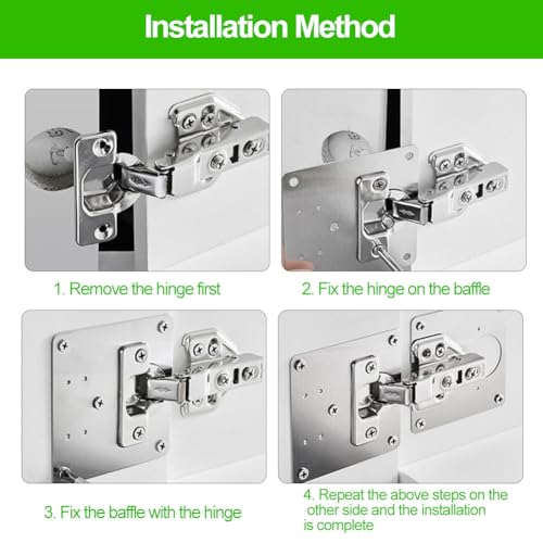 Scharnier Reparaturplatte, 10 Stück Edelstahl Reparaturset 9×9cm mit Schrauben Reparaturstück für Seitenscharnierplatte Schranktür Reparatur Platte, Küchenscharnier Reparaturplatten