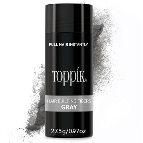 Toppik Fibras Capilares Gris, Fibras de Queratina para Crear más Densidad en el Cabello de Forma Inmediata, 27,5 g