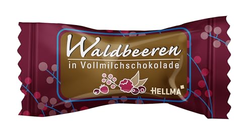 Hellma Waldbeere in Vollmilchschokolade - 380 Stk. schokoliert, einzeln - je 1,5 g - Vorrats-Box - für Café, Gastro