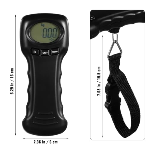 BESPORTBLE Portable Digital Luggage Scale with Hook, Compact Travel Suitcase Weight Scale, Lightweight, Accurate LCD Display, Battery Not Included, Black4