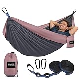 Kootek Camping Hammock 400 lbs Capacity, Portable Hammocks with Tree Straps & Attached Carry Bag,...