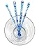 studioTica Ocean Blue (Paradise Collection) - 6.5 inch handmade glass cocktail stirrer - Set of 4 sticks - Perfect for hiball and tumbler. Includes gift box