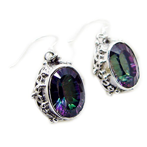 Boucles d'oreilles quartz mystique argent soirée tendance