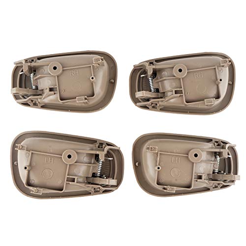 Npauto Interior Front Rear Door Handles Driver Passenger Side Pair Replacement For 1998 1999 2000 2001 2002 Toyota Corolla Chevy Prizm Manual Lock Beige/Tan #TOP3