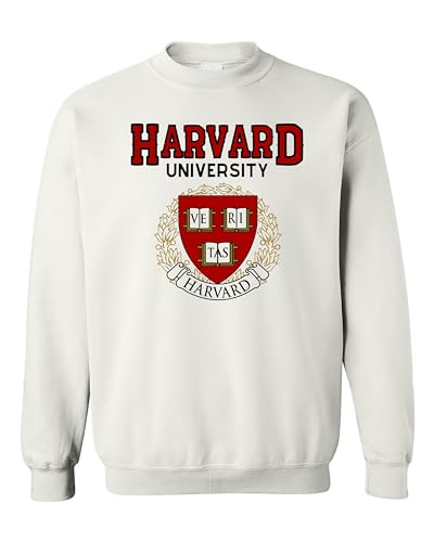 World And Space University Crewneck Sweatshirt, Classic Logo, Heavy Blend Sweater (as1, alpha, m, regular, regular, HARVARD UNIVERSITY - WHITE)