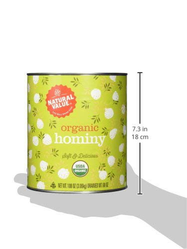 Natural Value Organic Hominy, 108 Oz