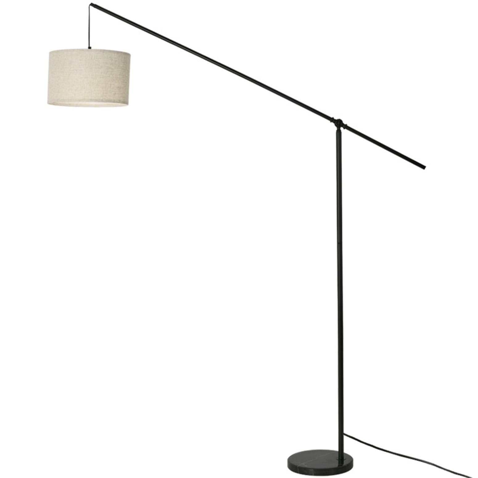 Arc Floor Lamp for Living Room, Modern Adjustable Swing Arm Floor Tall Lamp Traditional Standing Lamps for Bedroom, Overhanging Linen Drum Shade Vintage Floor Sofa Lamps for Reading Office Lighting