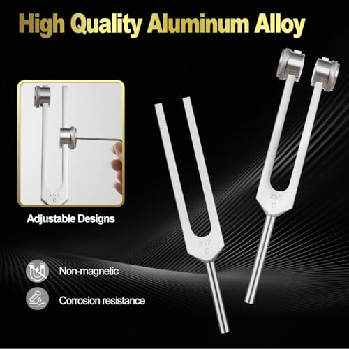 image for NIFUYOP Tuning Forks for Healing(128Hz, 256Hz, 512Hz), Weighted & Unwe