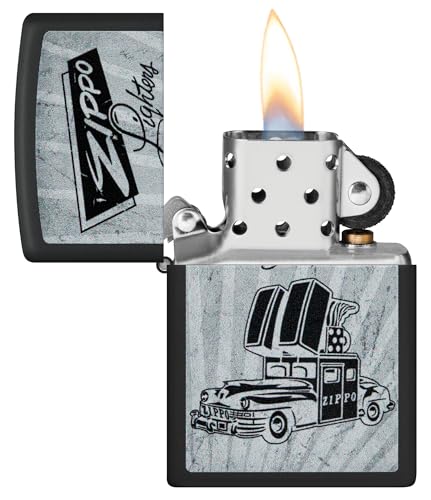 Image of Zippo Car Design Black Matte, Pocket Fuel Refillable Windproof Lighter, BIS Certified