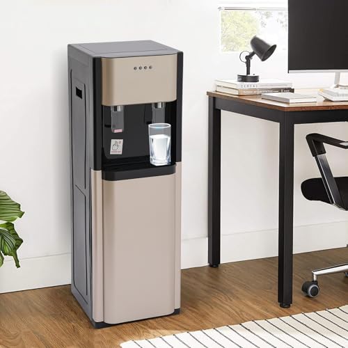 Bottom Loading Water Dispenser - 5.28 Gallon (20L) Hot & Cold Water Cooler with 3 Temperature Settings - Ideal for Home, Office, Kitchen, and Gym Use (Gold)