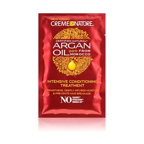Creme of Nature Argan Oil Intensive Conditioning Treatment, Trattamento Intensivo che Idrata e Ripara, Balsamo con Olio di Argan, Cura Tutti i Tipi di Capelli, 50 ml