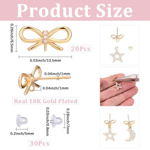 Accesorios para pendientes con lazo de oro de 18 quilates 3
