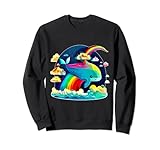 8.5 oz, Klassisch geschnitten Niedliche Meerestiere Meereseinhorn Säugetier Narwal Sweatshirt