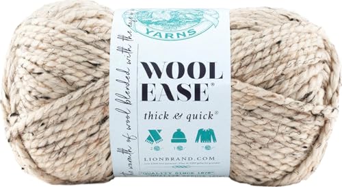 Image of Lion Brand Yarn 640-123E Wool-Ease Thick & Quick Yarn, Oatmeal