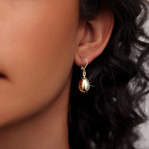 JUANKIKI Gold/Silver Teardrop Leverback Dangle Earrings for Women - image 4