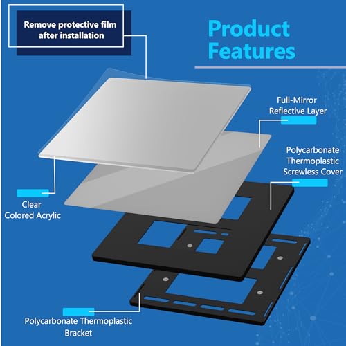 LIDER Double Blank Wall Plate, Reflective, Mid-Size 2-Gang 4.88" x 4.92” by LIDER - Used condition - Image 4