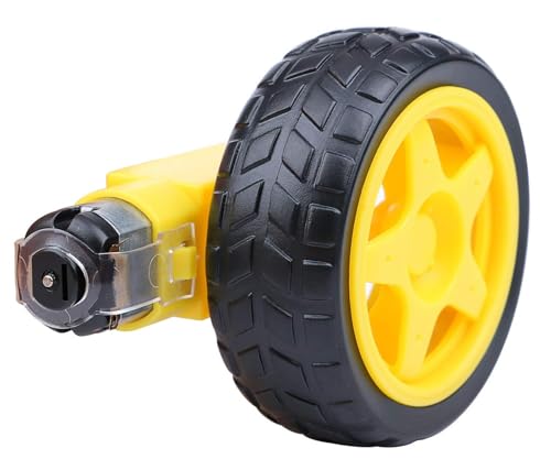 Image of 300 RPM BO Motor and Wheel Combo (4 Motors + 4 Wheels), Dual Shaft Gear Motors for Robotics and Educational Projects