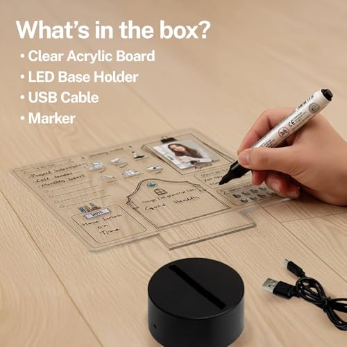 Image of IGP Custom Daily Journal LED Lamp | Same Day Delivery | Rewritable Acrylic to-Do List Board | Desk Decor & Productivity Gift for Boss, Co-Worker & Employees