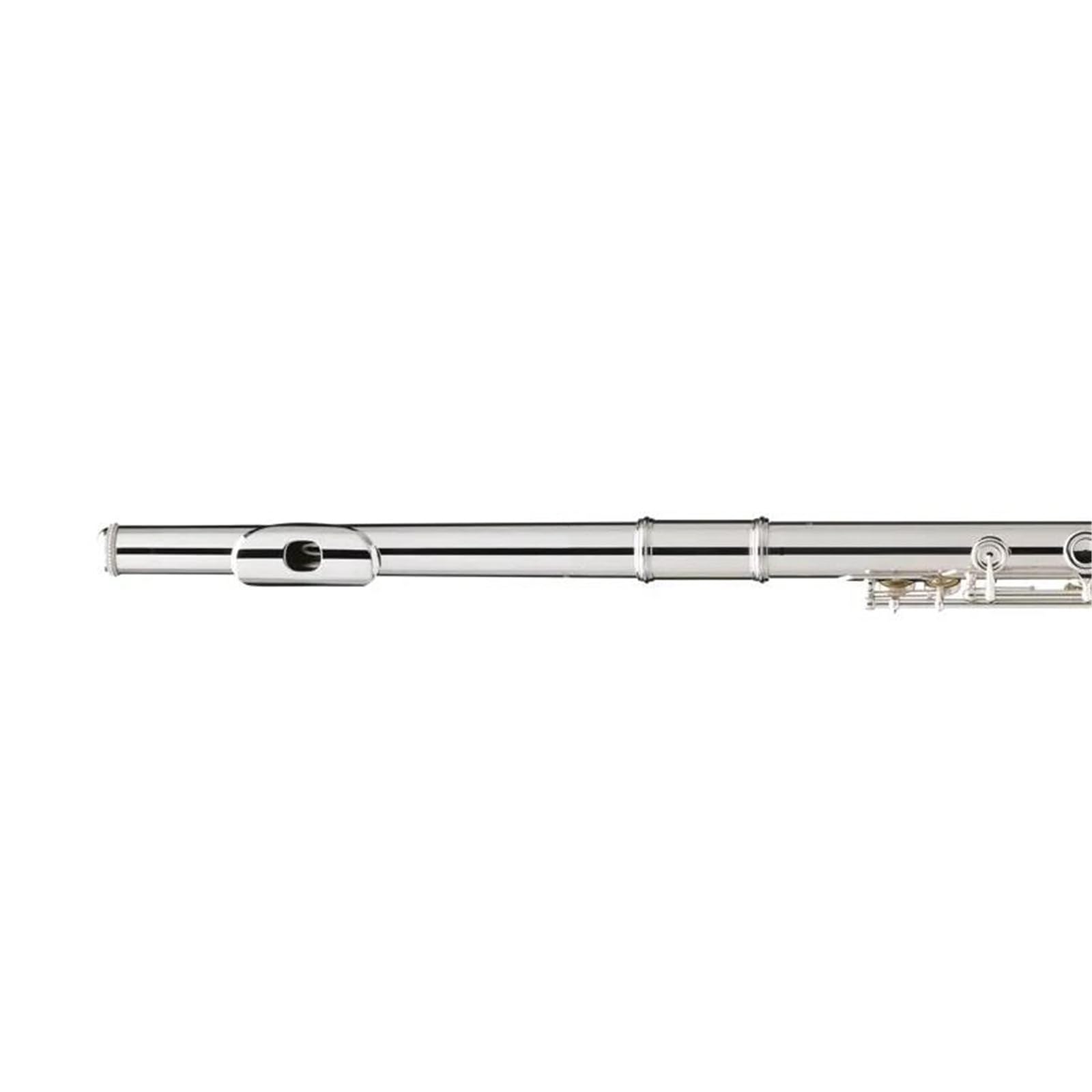 Querflöte, versilbert, 17 Tasten, offene Löcher, E-Mechanik, Musikinstrument, Silber,Silver
