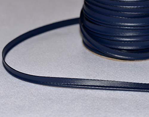 Passepoil Skai, Simili Cuir Bleu Marine - 10 mm - coupe au mètre