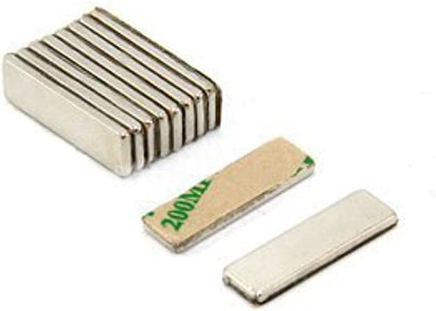 Adhesive N42 Neodymium Magnet for Arts, Crafts, Model Making, DIY, Hobbies, Office, and Home - 20mm x 6mm x 1.5mm thick - 1.6kg Pull - North - Pack of 10