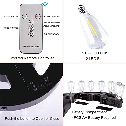 Umbrella Lights, Patio Umbrella Lights Battery Operated Wireless With Remote Control, Outdoor Umbrella Pole Light With 12 Warm White 3 Brightness Modes St38 Led Bulbs, For Backyard Umbrella Or Camping #TOP5