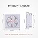 HUGOOME Abluftventilator 800m³/h Offene Größe 300 * 300mm,2 Richtungen umkehrbar Starker Luftstrom Wandmontierte Ventilatoren,verwendet für Lüftungsgebläse für Küche, Bad,Loftfenster und Keller