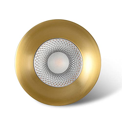 Cctung 3000K, 4000K, 6000K Dimmable Led Recessed Ceiling Light Gold Brushed Brass Baffle Trim Recessed Light, Recessed Can Light #TOP6