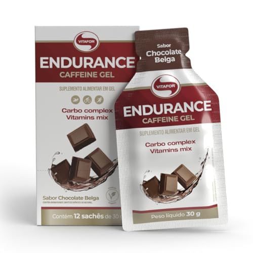 Vitafor - Endurance Caffeine Gel - 12 Sachês de 30g - Chocolate Belga