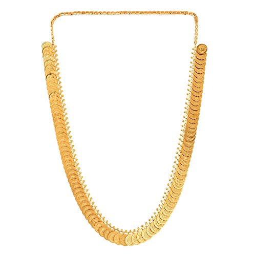 Image of VAMA FASHIONS 24 Inch South Indian Gold Plated Traditional Long Laxmi Coin Kasu Necklace Temple Jewellery Haram kasulaperu Haaram Chain Wedding Jewellery for Women & Girls