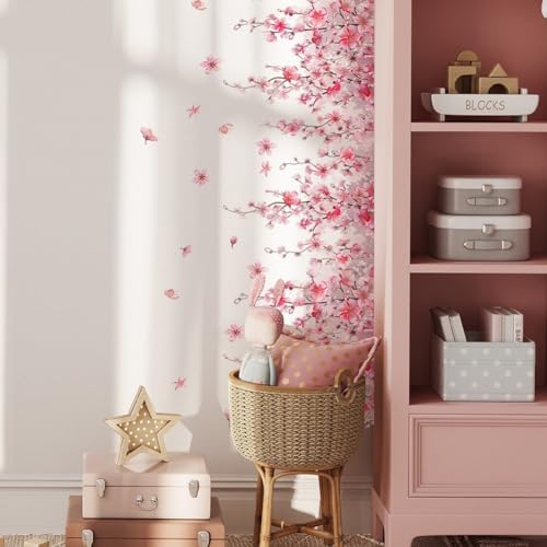Vinilo decorativo flores cerezo rosa 30x90 cm miniatura 7