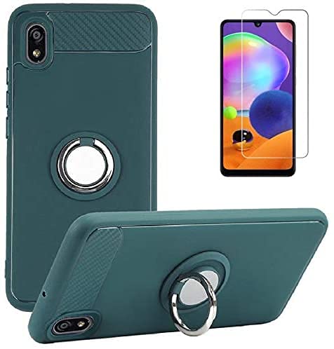 Lively Smart/Jitterbug Smart3 Screen Protector and Case, Rotating Ring [Magnetic Car Mount] [Fashion] Soft TPU Protection Glass Screen Protector for Lively Smart (Army Green)