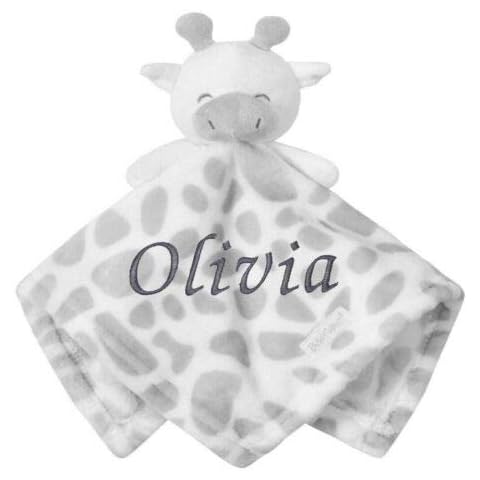 Kids Essentials Personalised Baby Girl Boy Comforter Blanket Teddy Bear Many Colours (Grey Giraffe Comforter) Cover