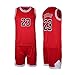 #23 Boys Basketball Jersey Set with Headband and Wristband Basketball Tank Top Shorts Sport Suit Gift for Fans Teens Youths (Red, Medium)
