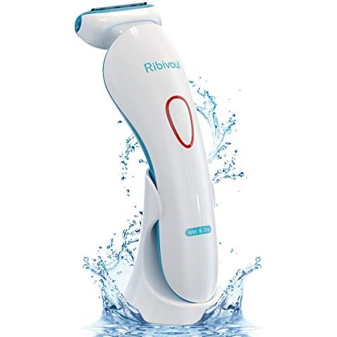 Ribivaul Lady Shaver, Women's Electric Razors with 3-in-1 Shaving Blade and 3D Floating foil, Rechargeable Bikini Trimmer with 3 Charging Mode and LED Light, Wet and Dry Use Razor for Arms, Legs Cover
