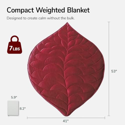 Image of Kaisa Weighted Blanket for Adults 7lbs 41 inch x 53 inch, Soft Heavy Cozy Luxury Crystal Velvet Small Weighted Lap Blanket, All-Season Blanket, Machine Washable, Burgundy