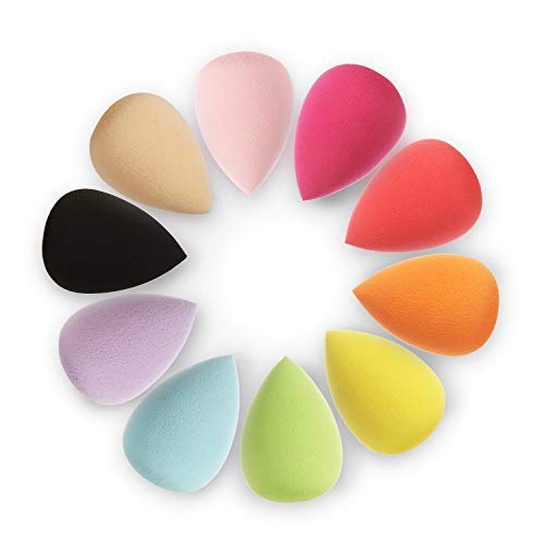 Fennec Mart 10 Pcs Perfect Makeup Sponge Set Blender, Beauty Sponge Makeup Blender Flawless for Liquid,Multi-colored Makeup Sponges