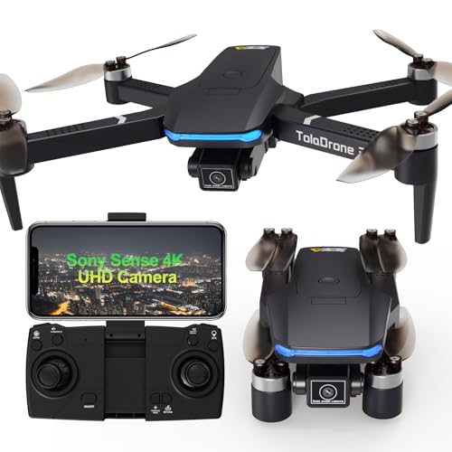 Toladrone Drone con Fotocamera 4K UHD per Adulti, Droni GPS con Motore Brushless, Trasmissione in...