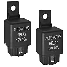 FLS821 Relay 12V 40A Pack of 2 - Universal SPST 4-Pin Heavy Duty Automotive Relay