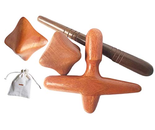Cozinest Reflexology Traditional Wooden Thai Massager Tools Full Body Foot Stick Hook Back Spa Face Gua Sha Therapy Trigger Point Massage Tool Relieve Shoulder Pain Wood (Set of Foot & Hand Therapy)