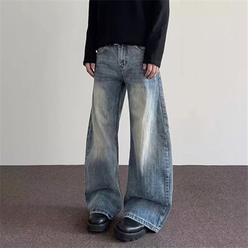 Men's Jeans High Street Straight Leg Trousers Bottoms3