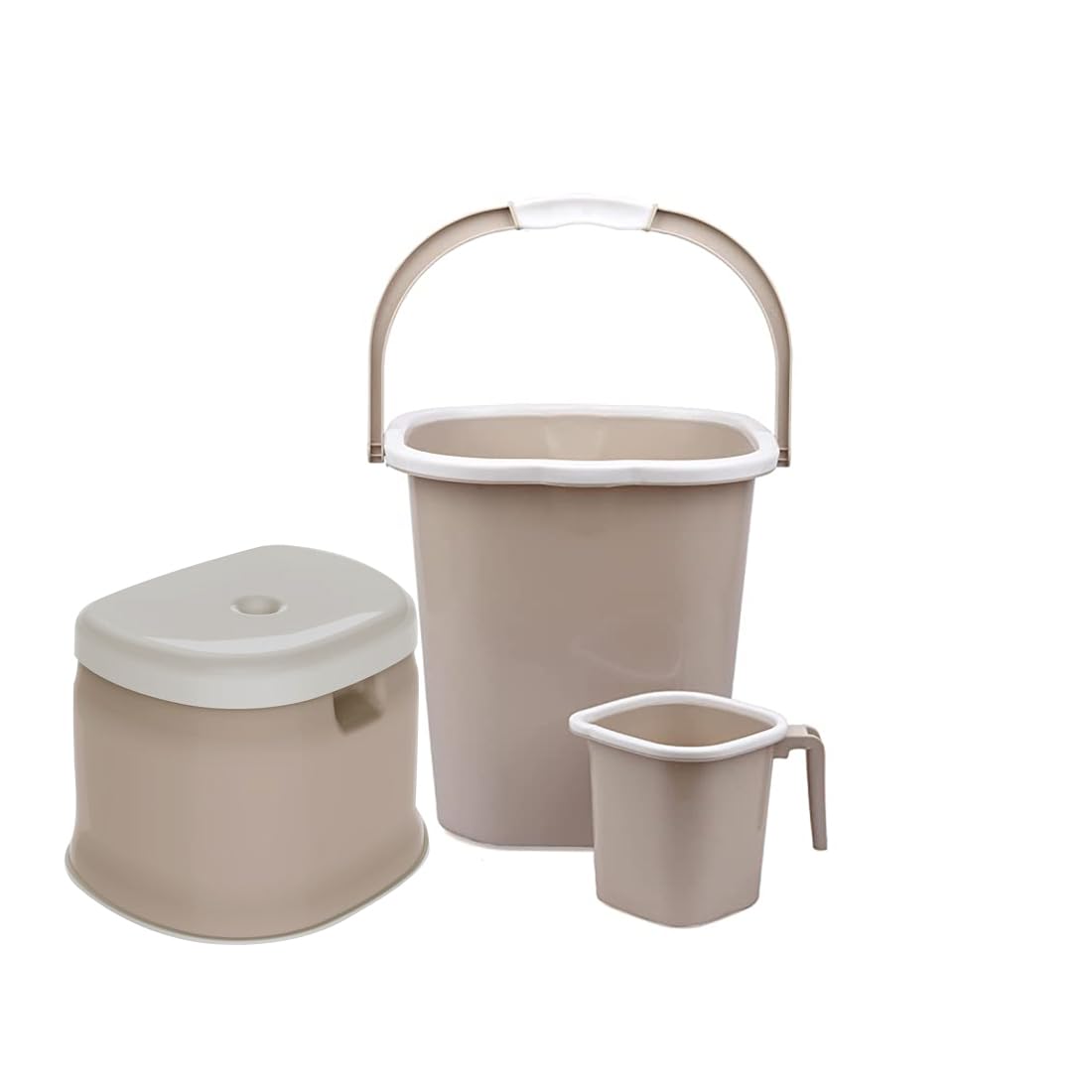 Dhwani Enterprise Square Double Moulded Unbrakable Bucket.(Cream) (25L Bucket+ 1.5L Mug+Stool) (B0CH83GFTG) Amazon Price History, Amazon Price Tracker