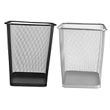 KICHOUSE rechteckiger Mülleimer Metallmüll kann Papierkorb Büro Mülltonnenbüro Müllkorb Mülleimer Badezimmer Schlafzimmer Abfallkorb Büroabfallbehälter kleiner Mülleimer Eisen