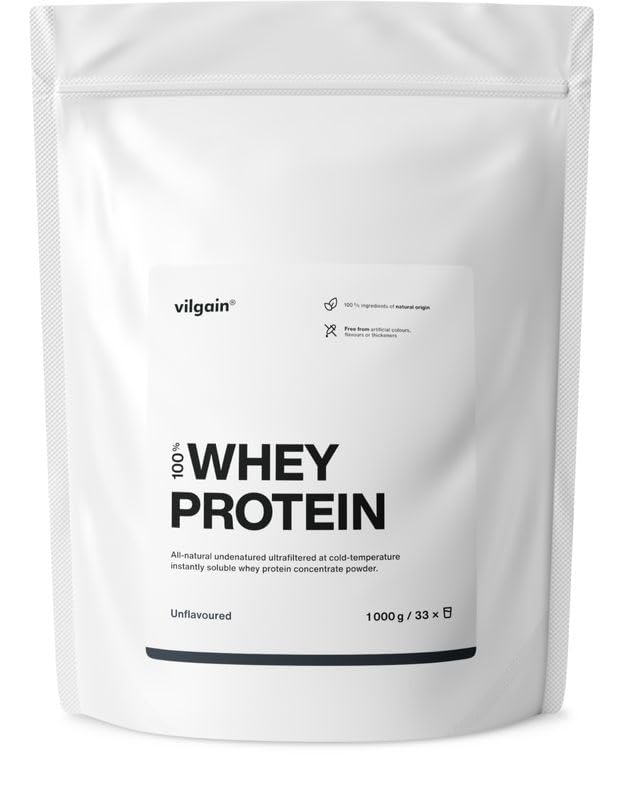 Vilgain Whey Proteinpulver Molkenkonzentrat|1kg Eiweißpulver Neutral