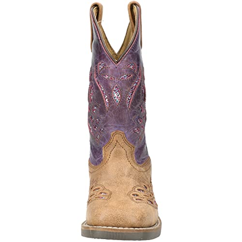 Smoky Mountain Boots Girls' Trixi Western Boot, Little Kid, Brown Distress/Purple, Medium, Size 2 US4