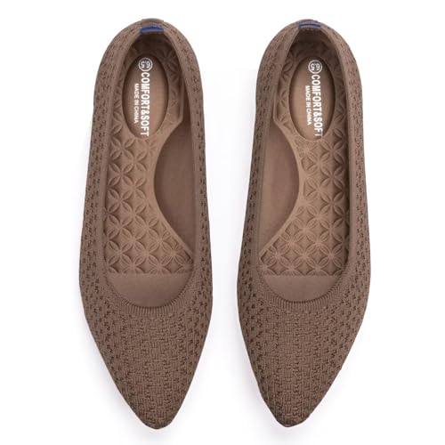 Image of Frank Mully Womens Pointed Toe Flats Knit Dress Shoes Comfort Women Shoes Softable
